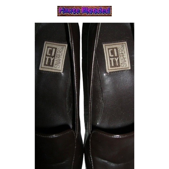 Vintage 90's City Snappers Brown Loafers Pumps Fall Academia Preppy y2k Clueless - Picture 8 of 11